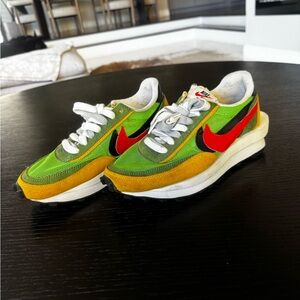 Nike x Sacai Waffle Green and Gold Sneakers Size 5